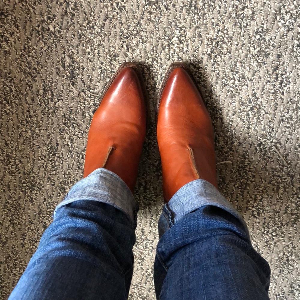 Frye sacha moto shortie cognac
